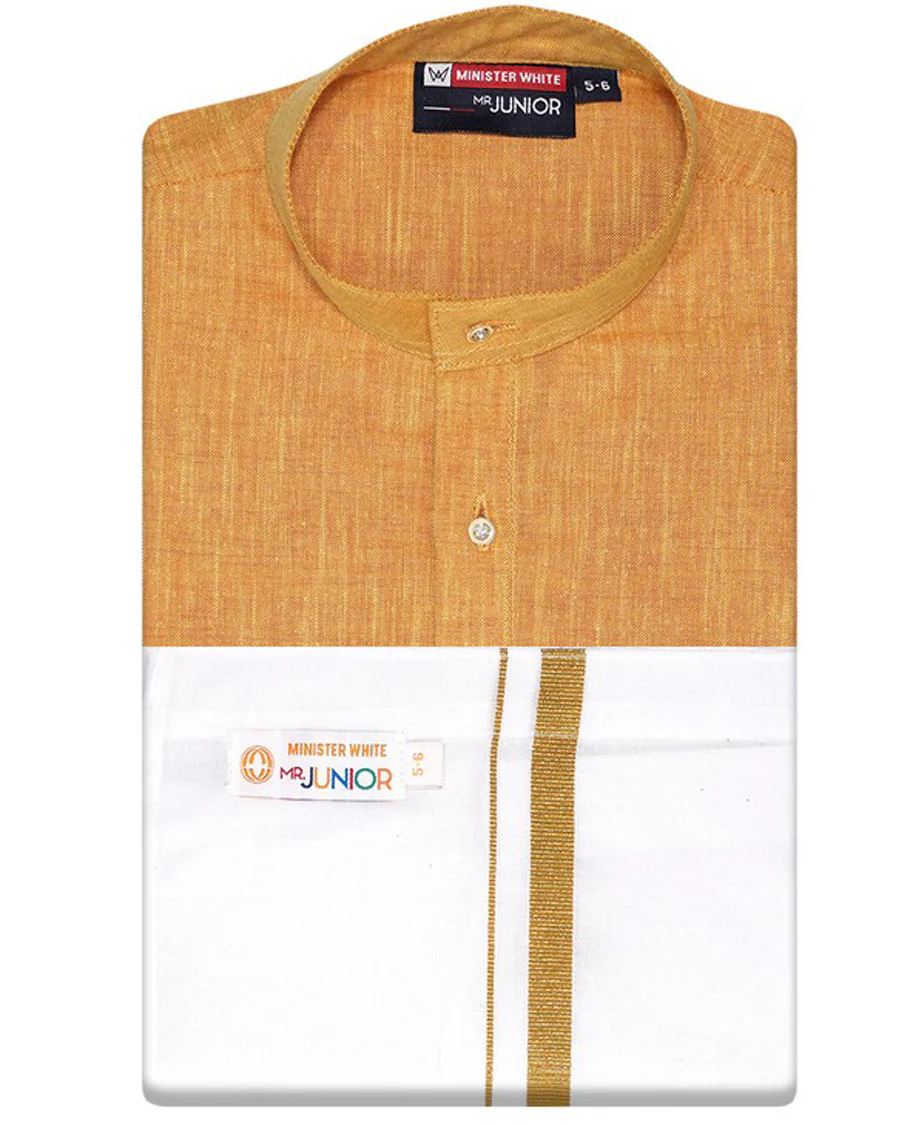 Blue cotton shirt with contrast dhoti (Glamorous boy) - Image 19