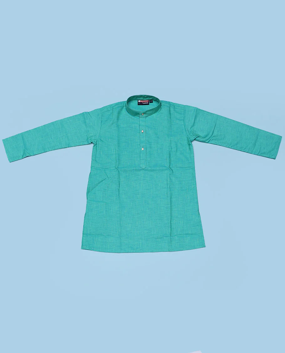 Blue cotton shirt with contrast dhoti (Glamorous boy) - Image 35