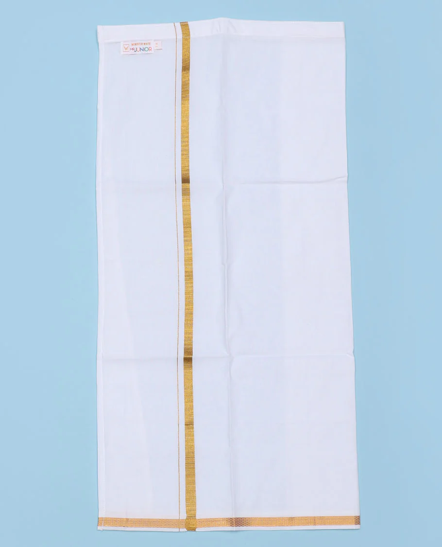 Blue cotton shirt with contrast dhoti (Glamorous boy) - Image 6