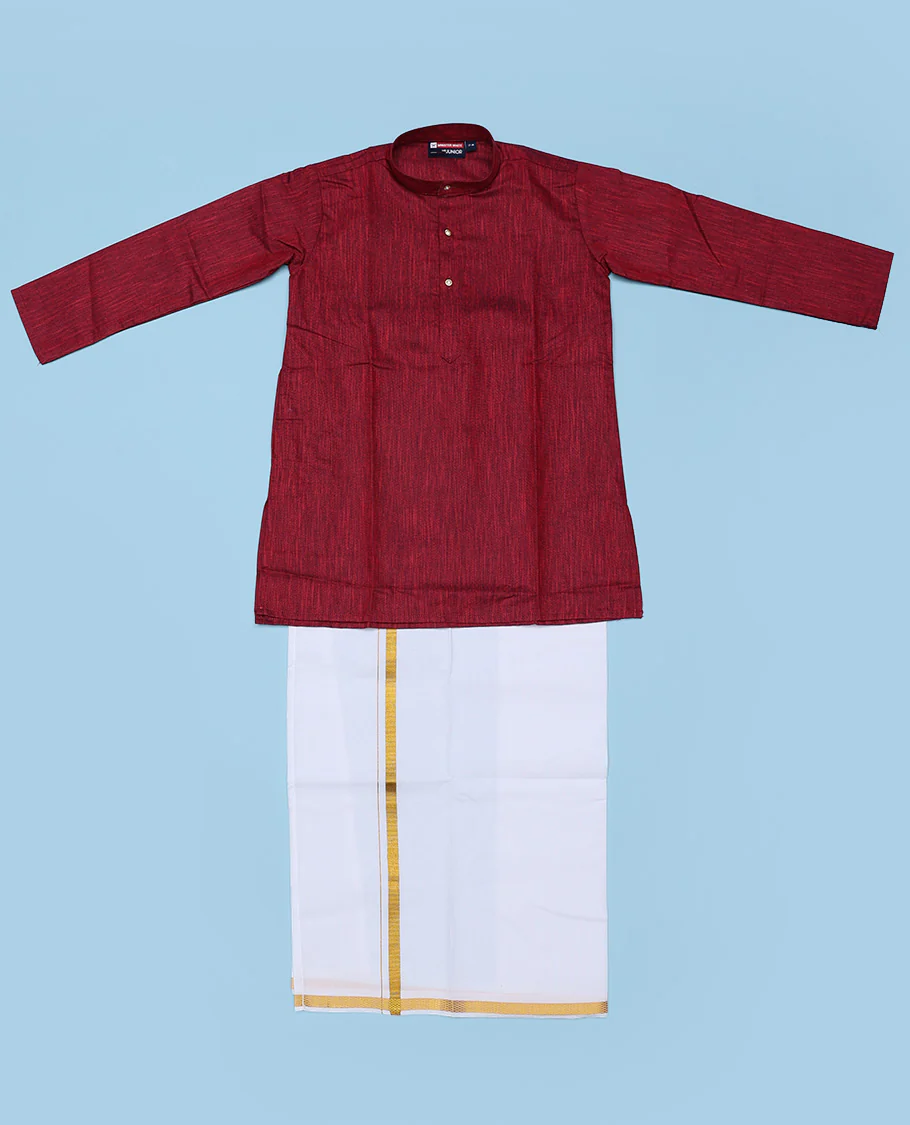 Blue cotton shirt with contrast dhoti (Glamorous boy) - Image 7