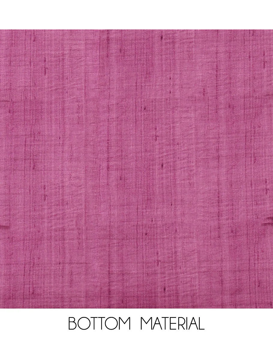 Chikku-base semi-tussar material chudidar set, floral & warli motifs top, contrast purple plain bottom & warli motifs steeped dupatta - Image 5