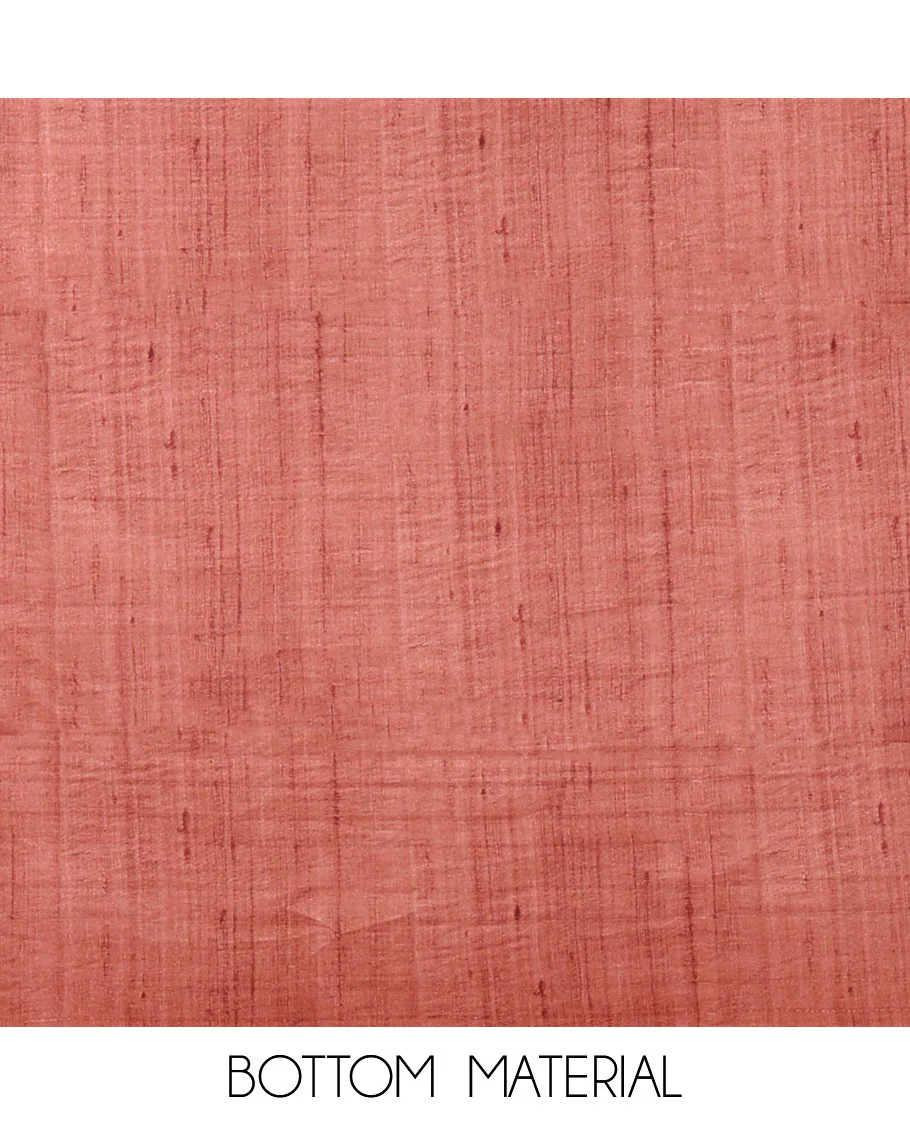 Chikku color semi-tussar material chudidar set, warli motifs top, contrast rust plain bottom & dupatta steeped with warli motifs - Image 5