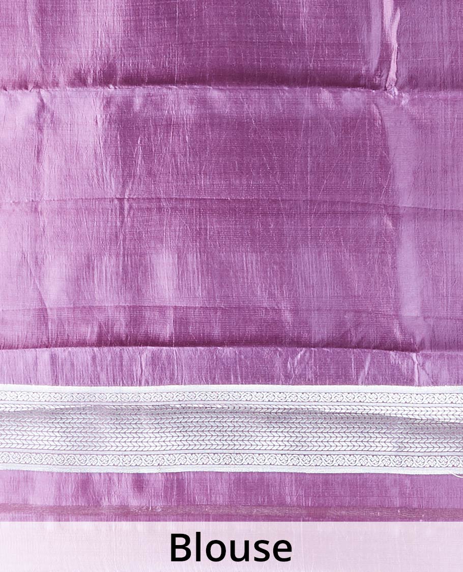 Green  floral motifs dupion silk saree with contrast intricate zari design border - Image 4