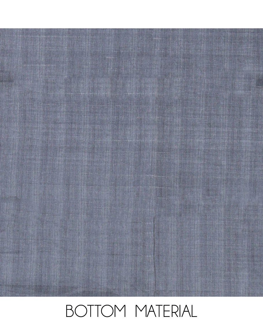 Grey semi-tussar material chudidar set,geometric & kantha print top,heathered plain bottom & dupatta of geometric & floral print - Image 5