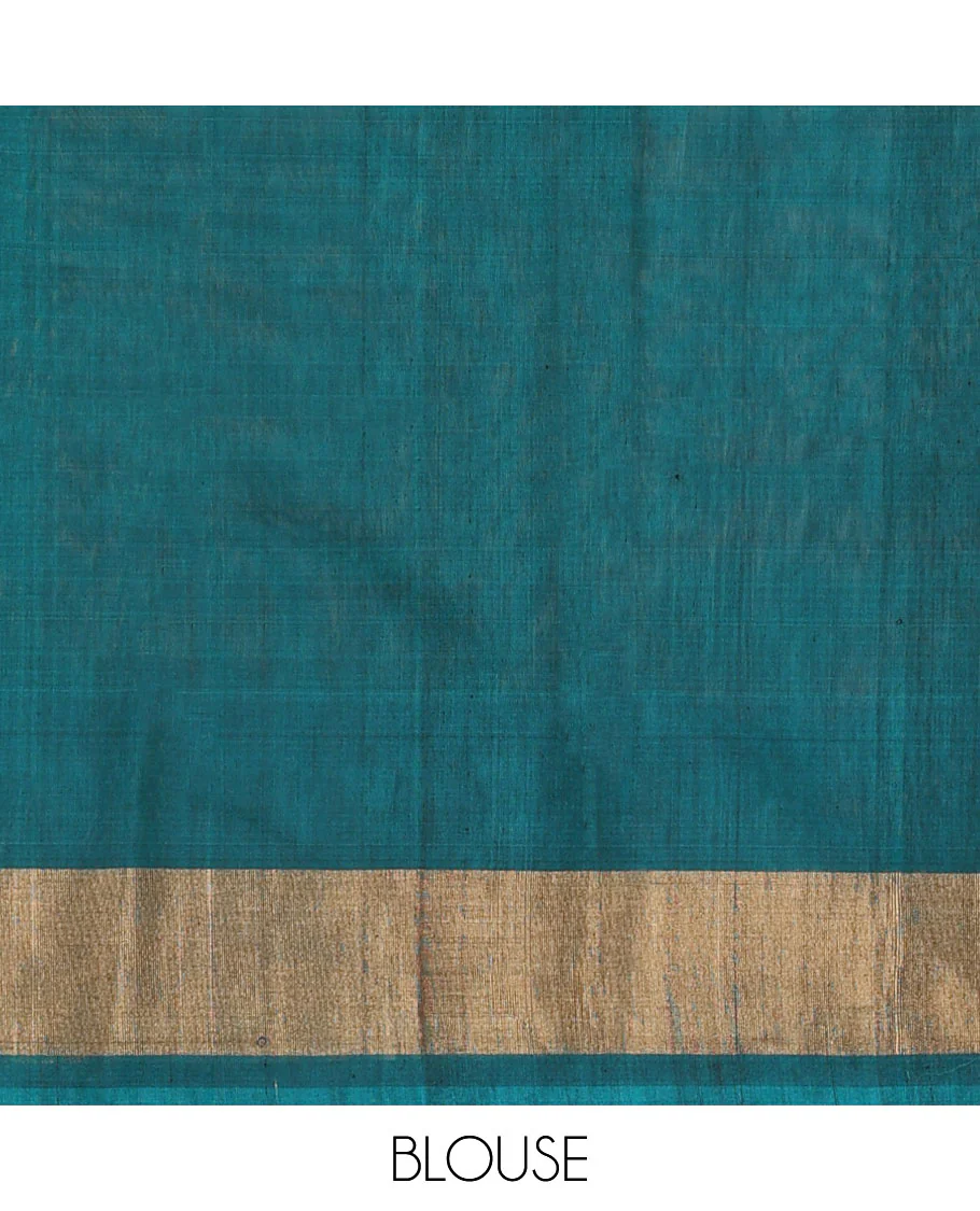 Light rosewood pink ikkat chevron design silk cotton saree, contrast bavanji border and pallu of ikkat weave - Image 5