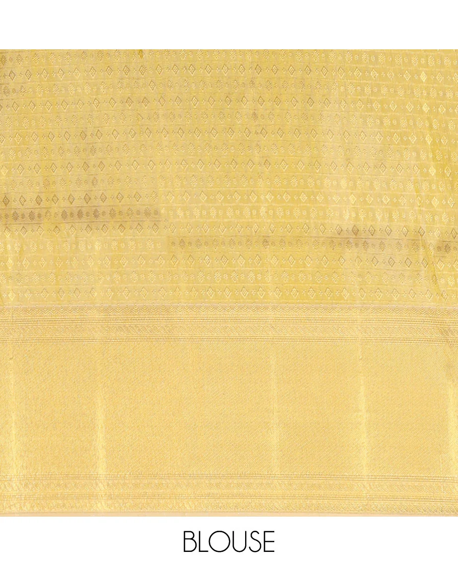 Muti-colored rangkat style Samudrika silk saree with border of muthu & banaras design , pallu of intricate zari design - Image 8