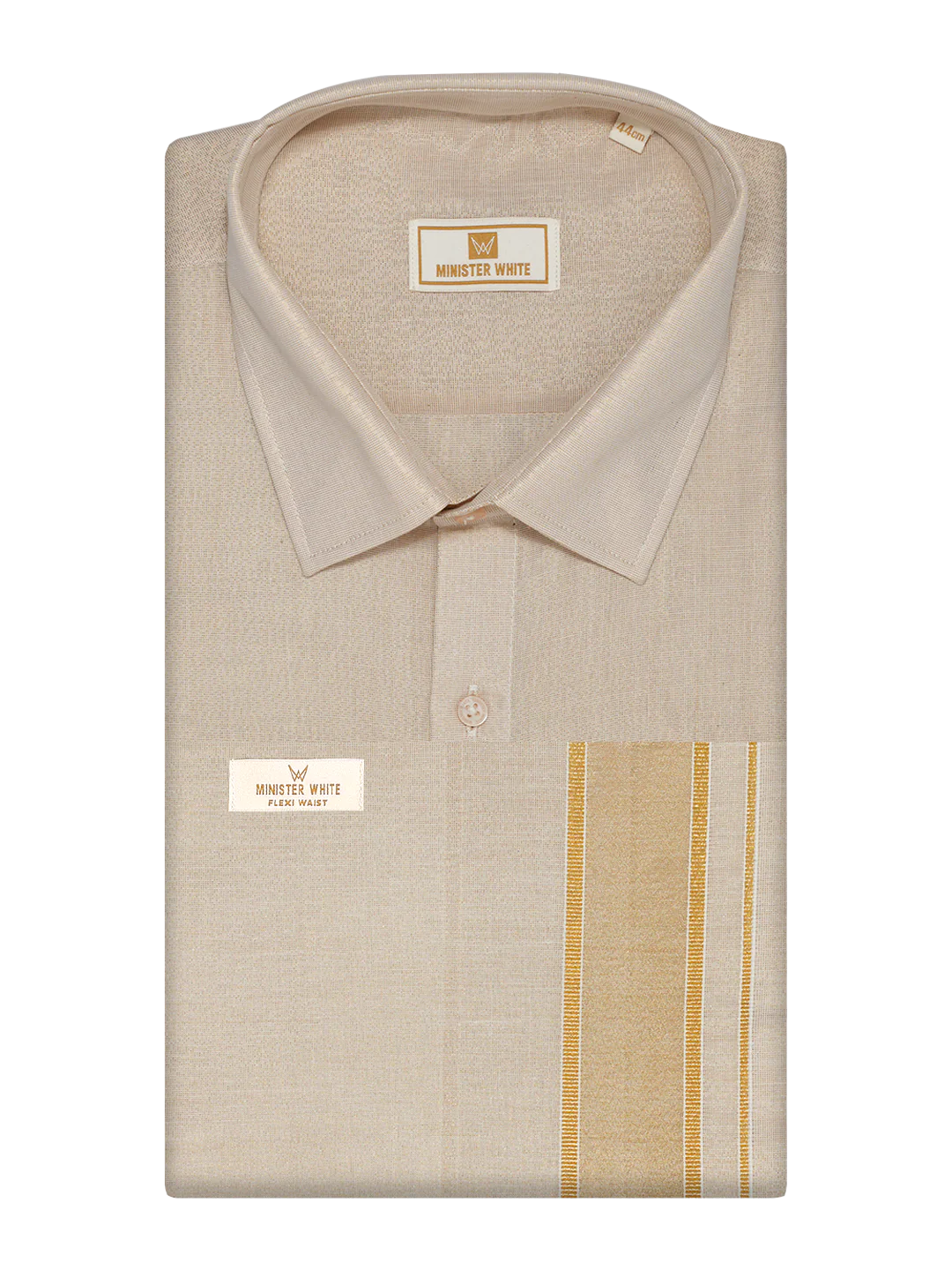 Men's Tissue Gold Color Flexi Dhoti Shirt Wedding Combo Maverick Flexi - Image 8