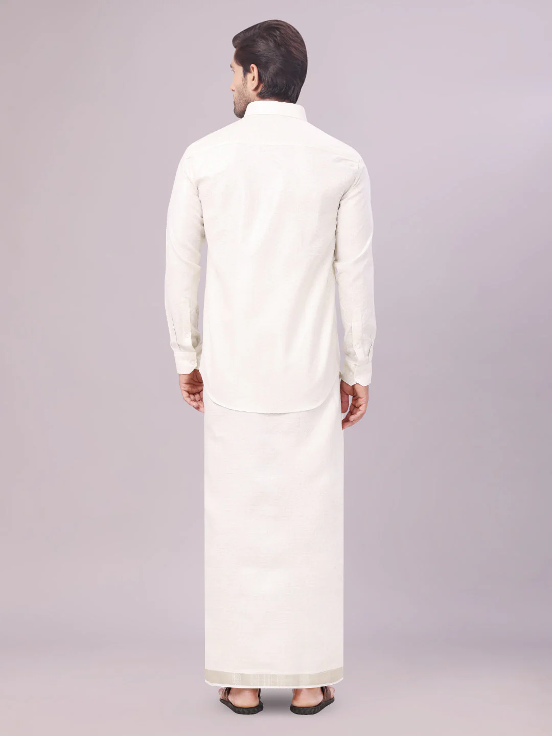 Mens Water Tissue Jacquard Shirt with Matching Dhoti Combo Zeus - Image 4