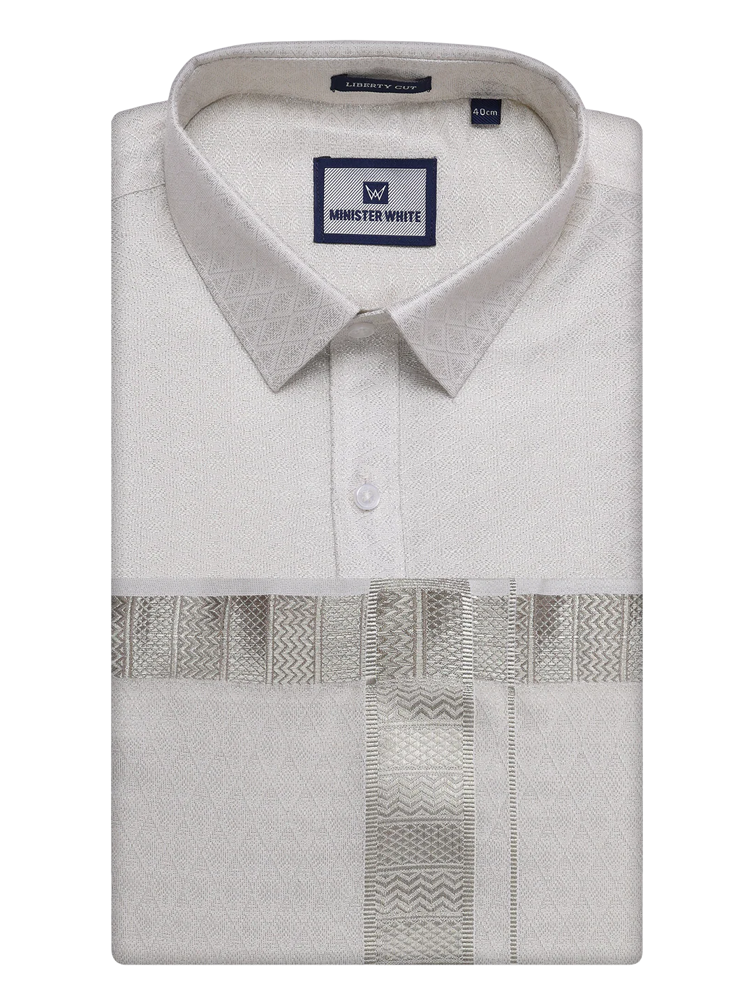Mens Water Tissue Jacquard Shirt with Matching Dhoti Combo Zeus - Image 7