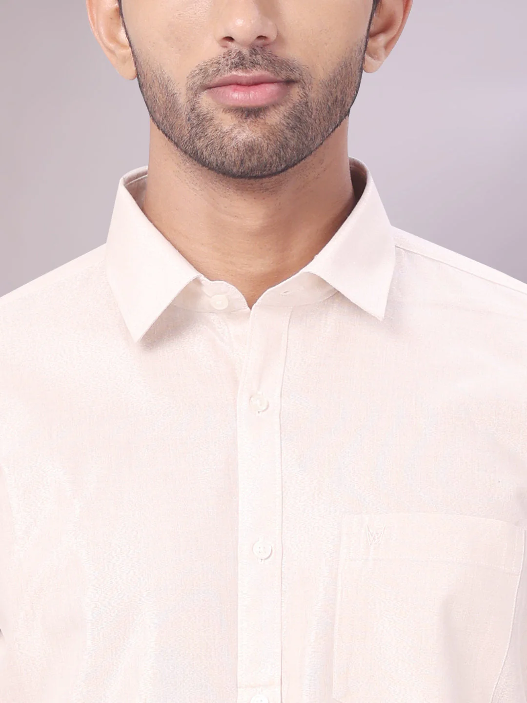 Mens Tissue Almond Colour Dhoti Shirt Wedding Combo Maverick - Image 5