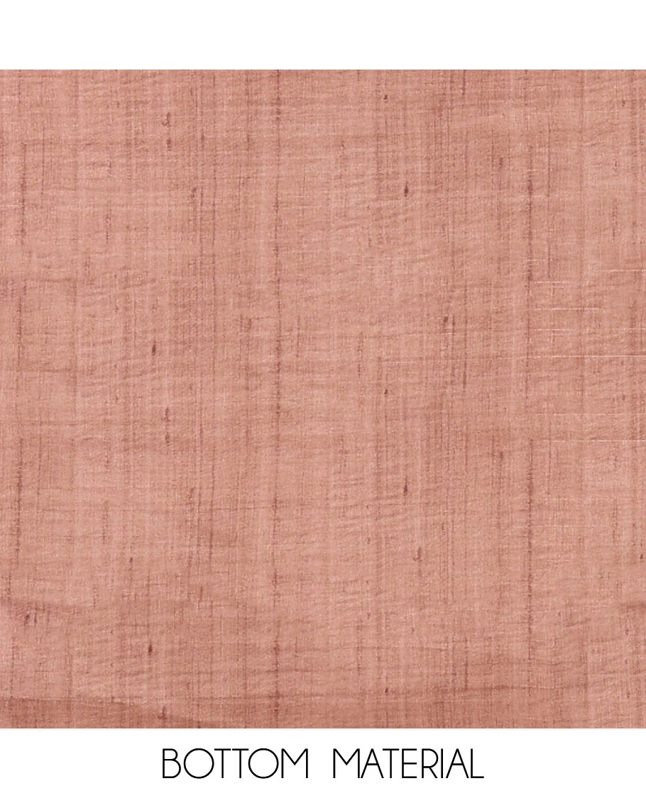 Mustard semi-tussar material chudidar set, stripes & bandhani-style dotted motifs printed top & dupatta with heathered bottom - Image 5