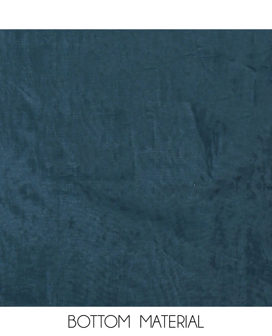 Peacock green material chudidar, brasso floral print & mirrorwork vichitra silk top, santoon bottom & shimmer georgette dupatta of floral print & mirrorwork - Image 5