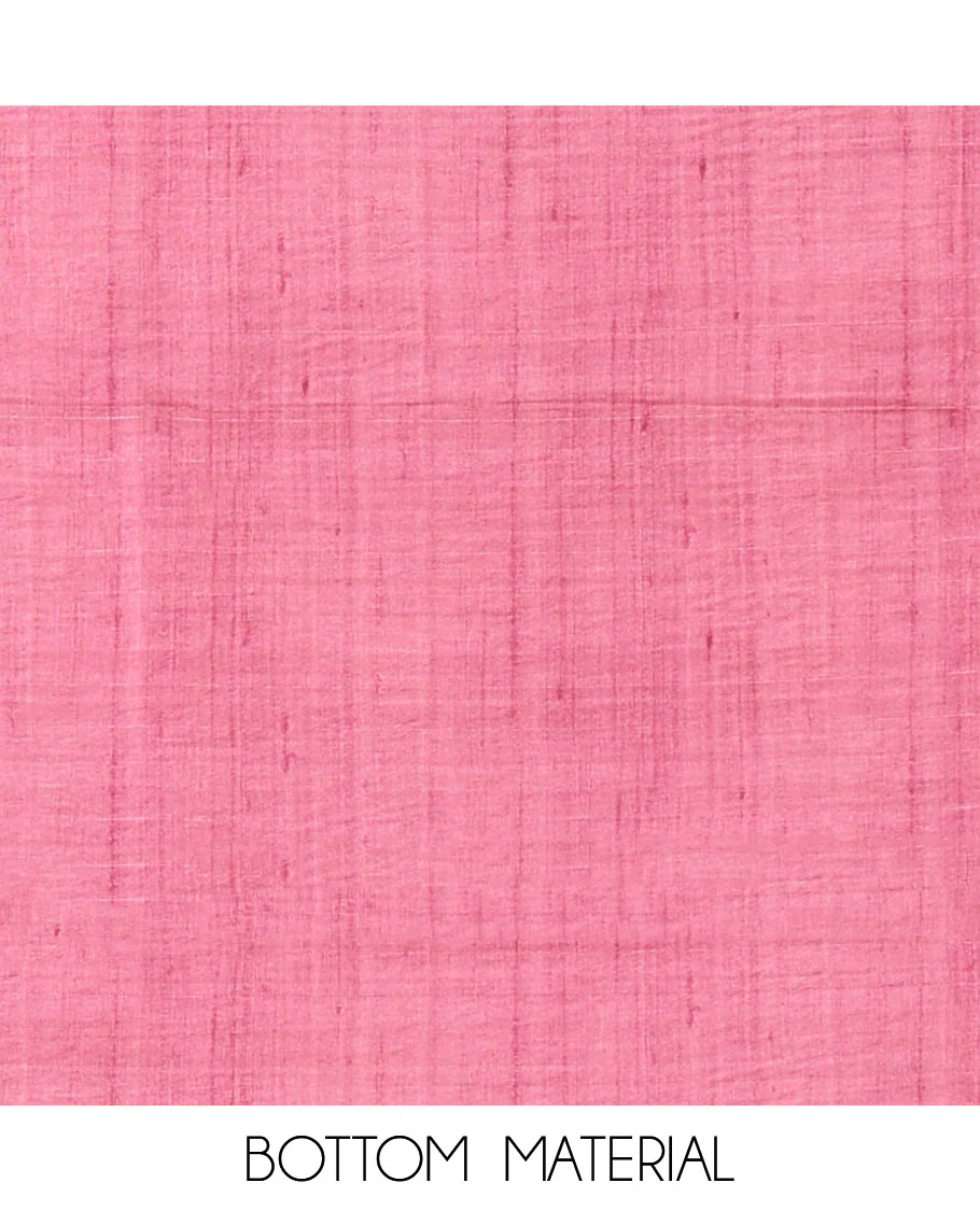 Pink semi-tussar material chudidar set, stripes & bandhani-style dotted motifs printed top & dupatta with heathered bottom - Image 5