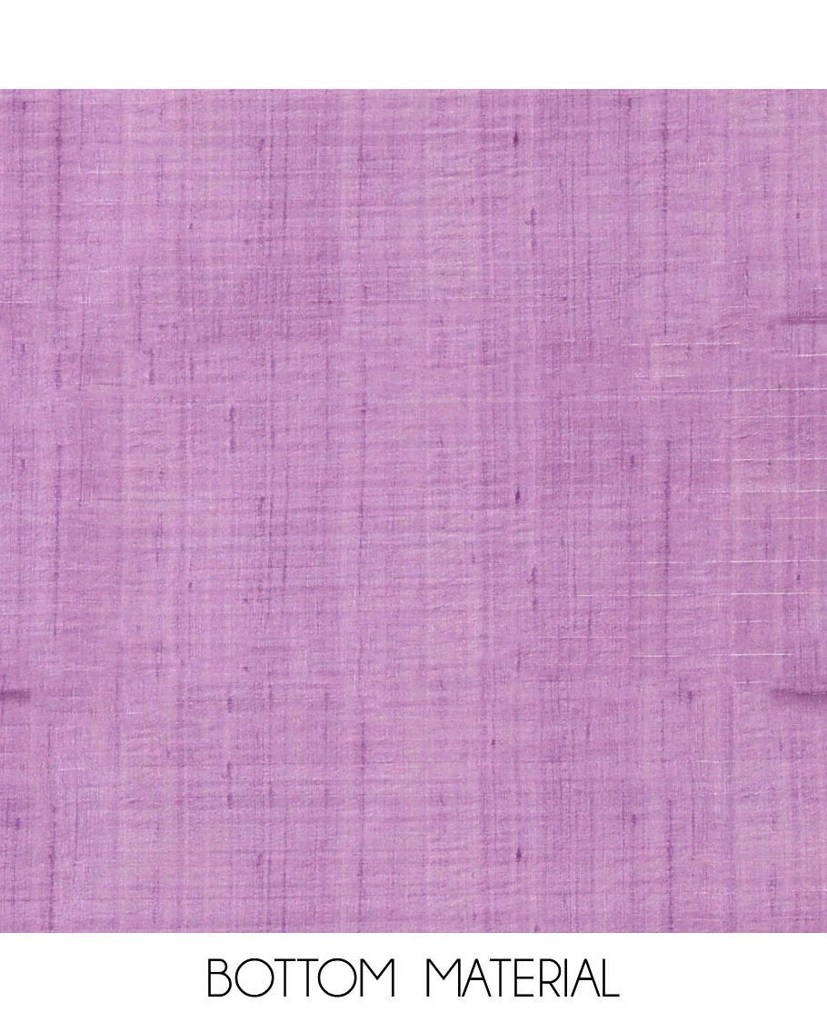 Purple semi-tussar material chudidar set, stripes & bandhani-style dotted motifs printed top & dupatta with heathered bottom - Image 5